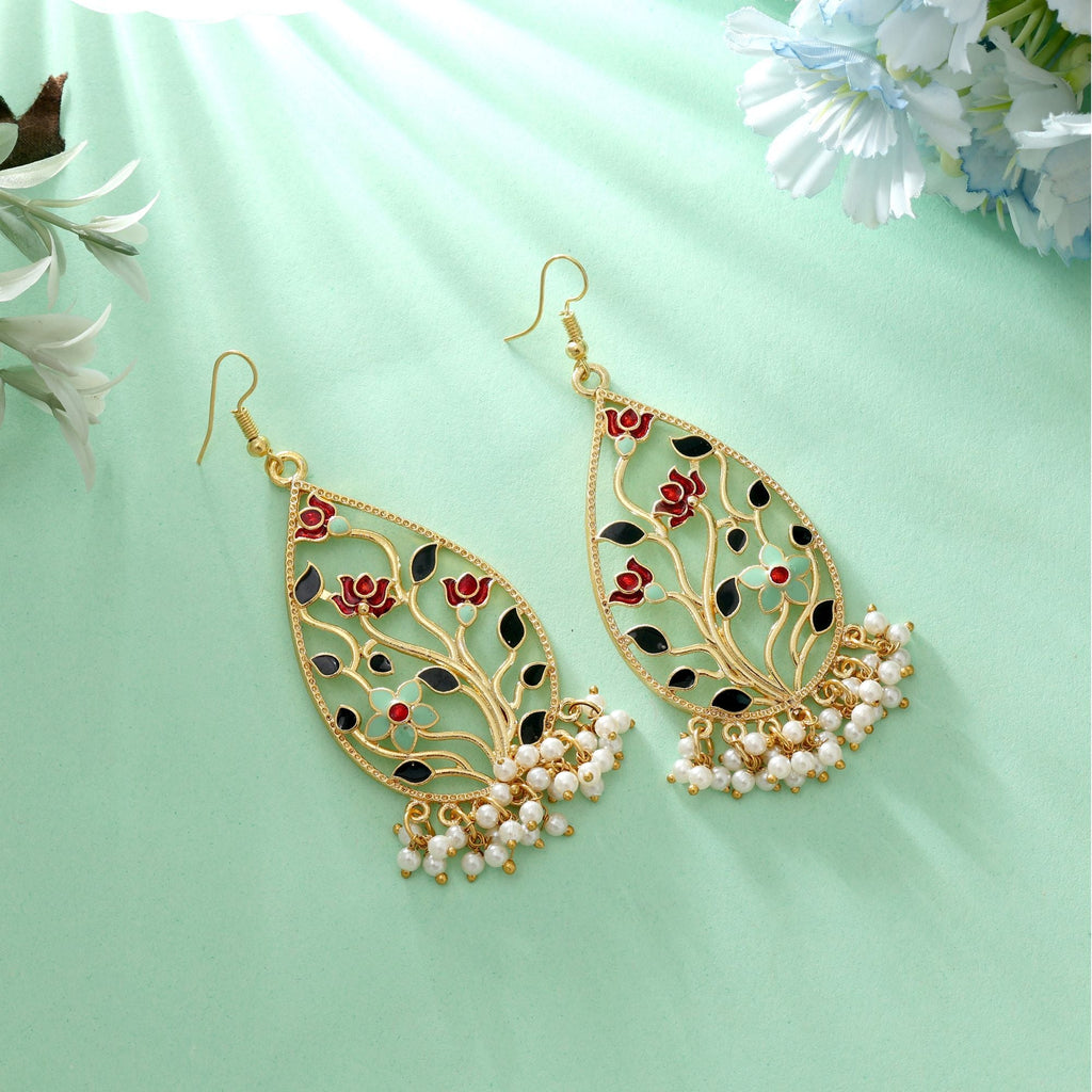 Multi Color Meenakari Earrings Bridal Festive Wear