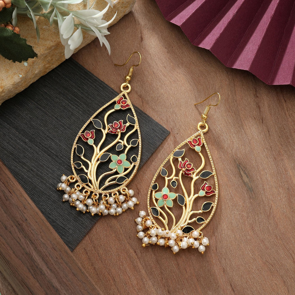 Multi Color Meenakari Earrings Bridal Festive Wear