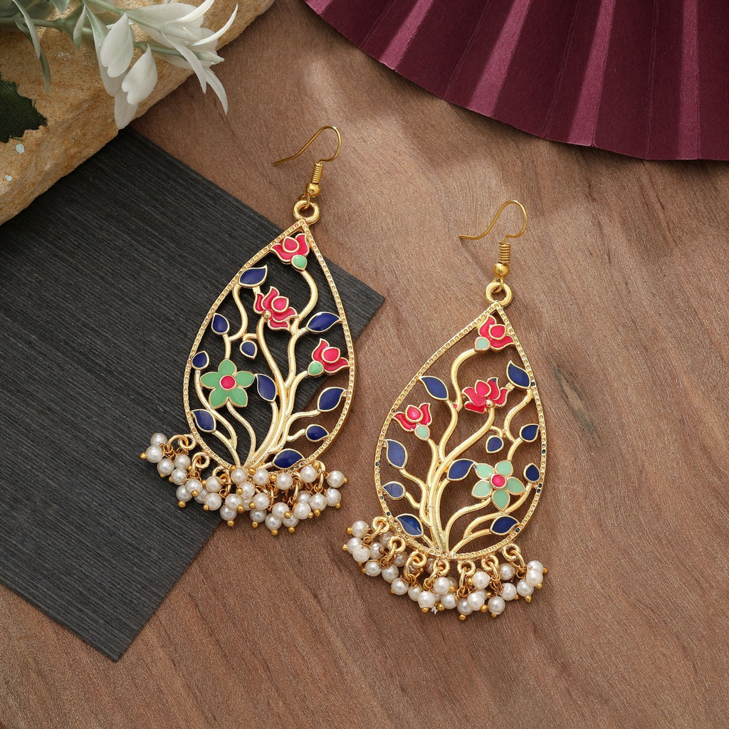 Multi Color Meenakari Earrings Stylish Daily Wear