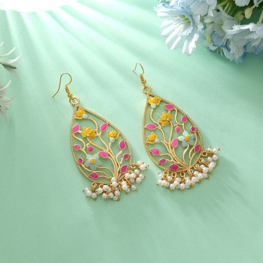 Multi Color Meenakari Earrings Designer Festive Style