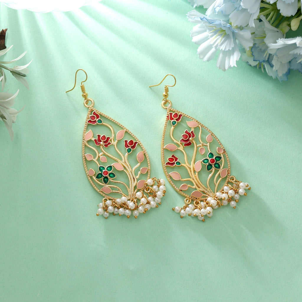 Multi Color Meenakari Earrings Stylish Festive Style