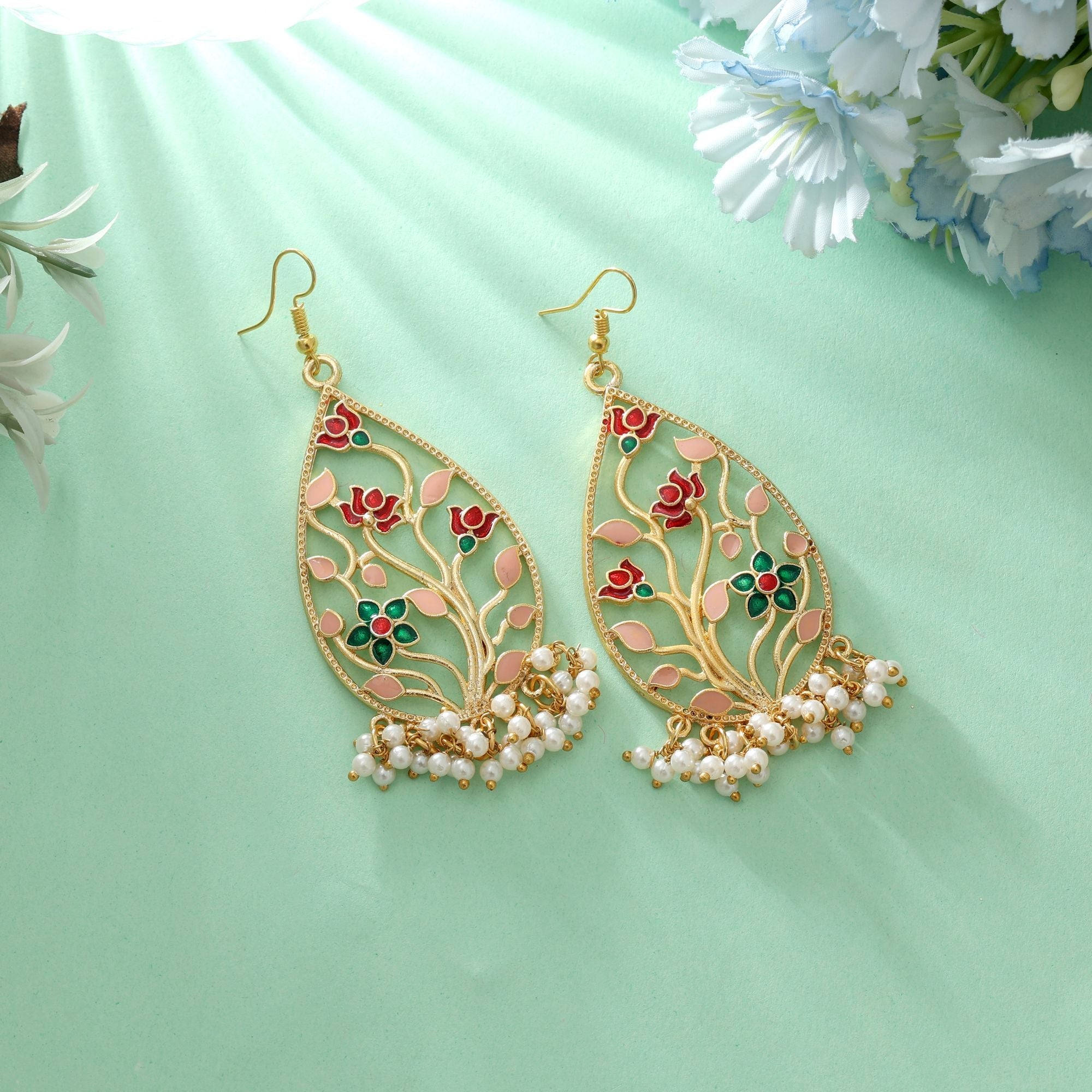 Multi Color Meenakari Earrings Stylish Festive Style