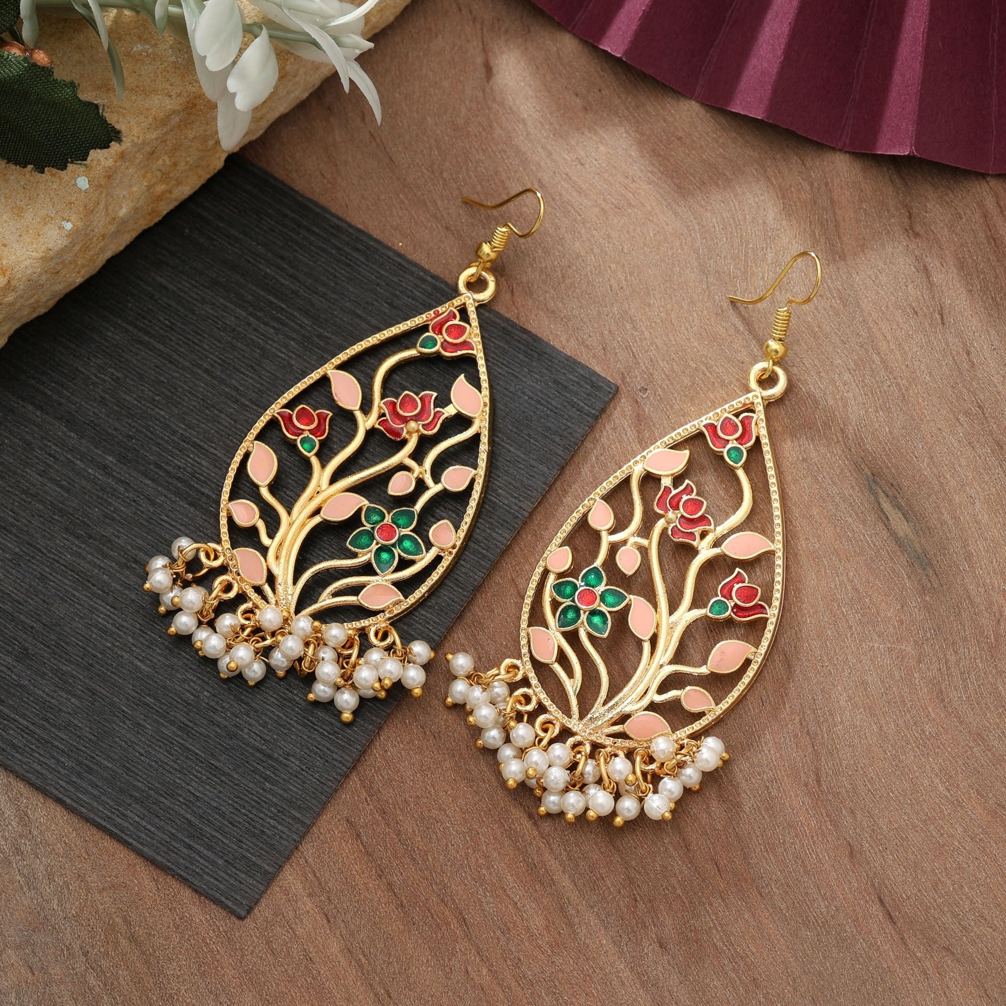 Multi Color Meenakari Earrings Stylish Festive Style