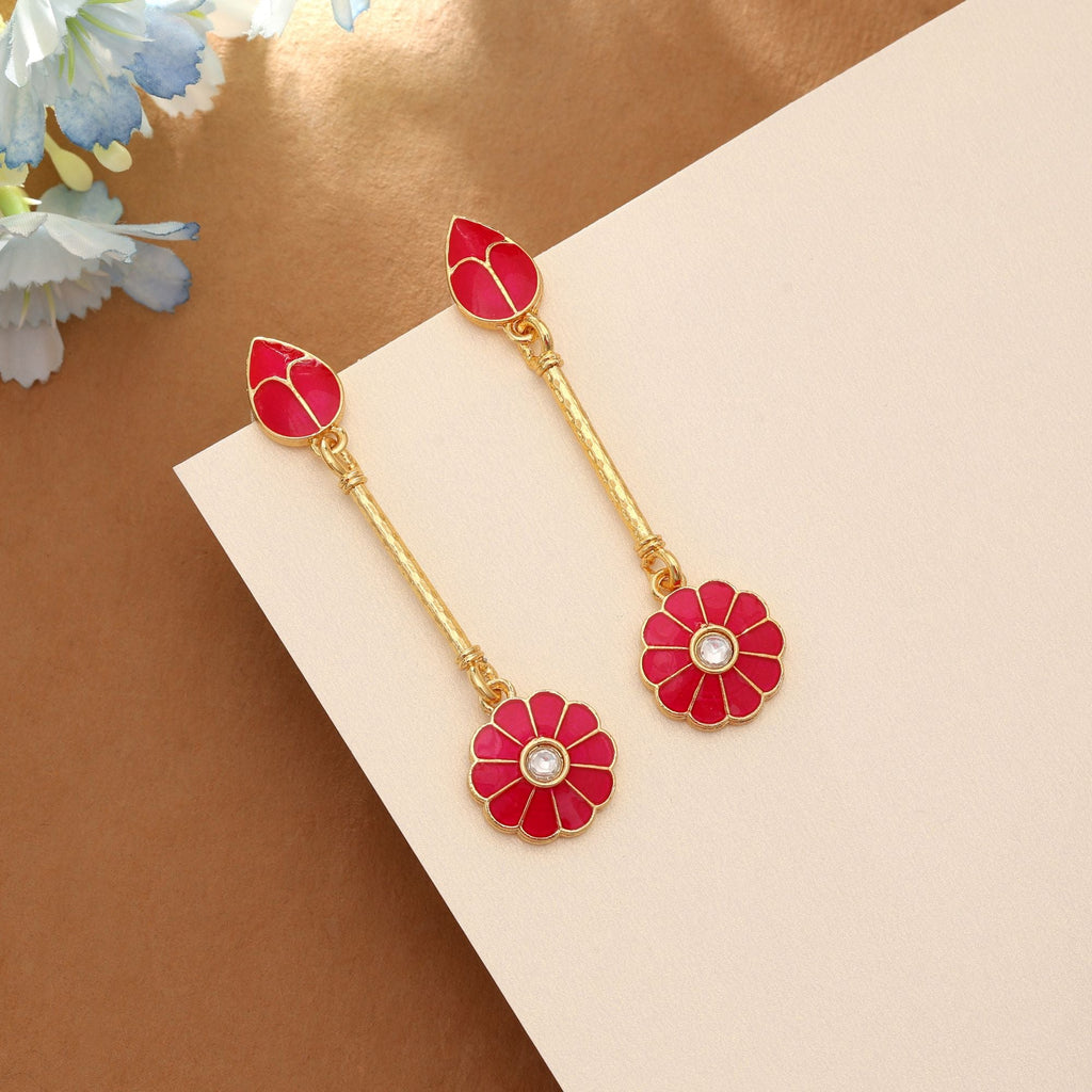Rani Color Meenakari Earrings Royal Ethnic Bridal Wear Jewelry Collection Design