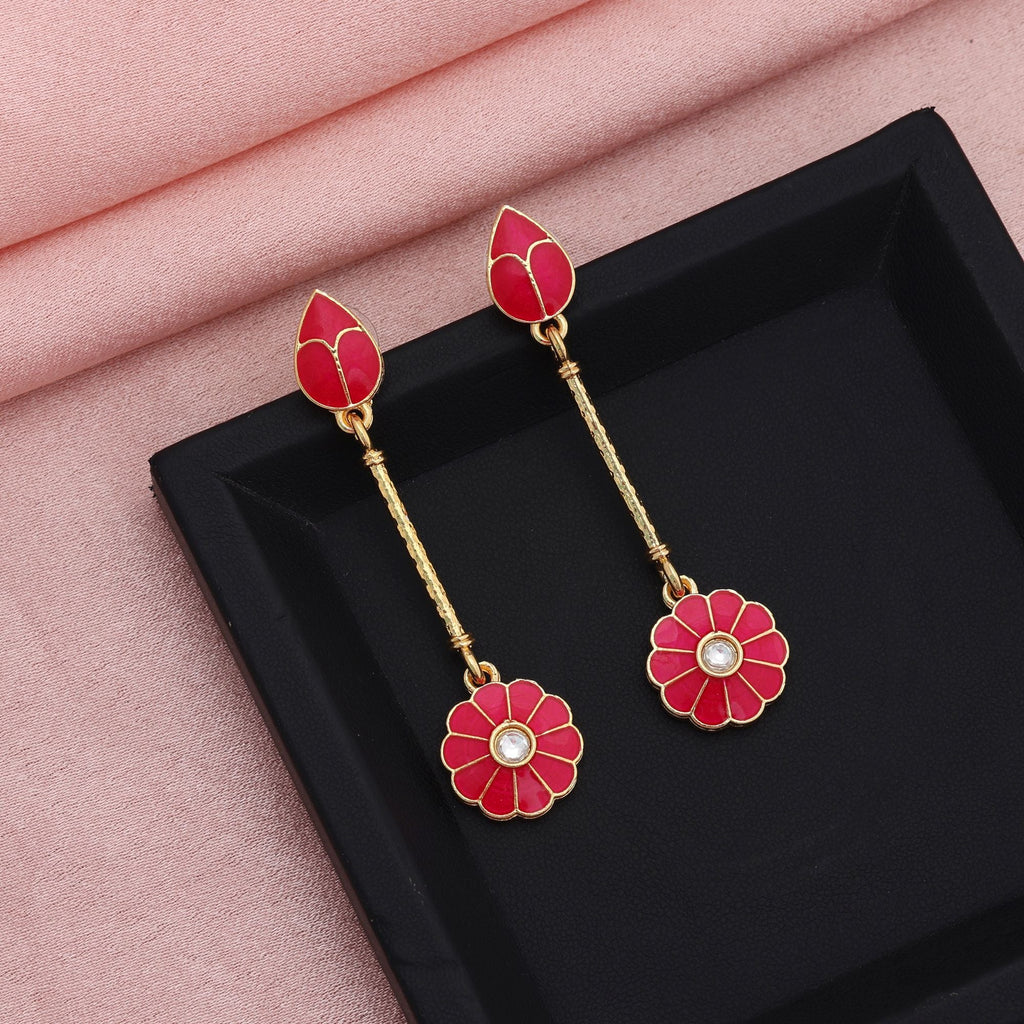 Rani Color Meenakari Earrings Royal Ethnic Bridal Wear Jewelry Collection Design