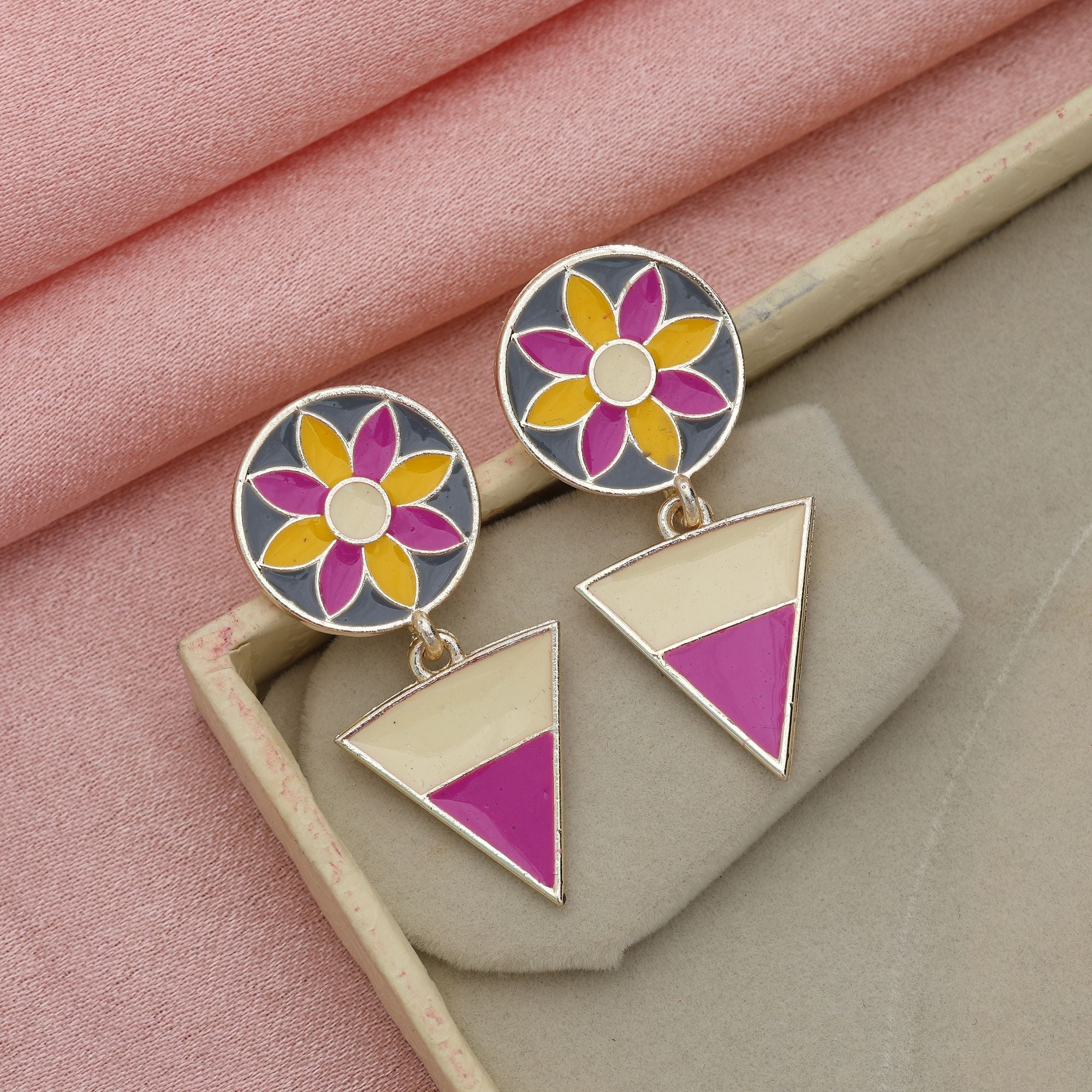 Rani Color Meenakari Earrings Royal Ethnic Wedding Statement Jewelry Collection Design