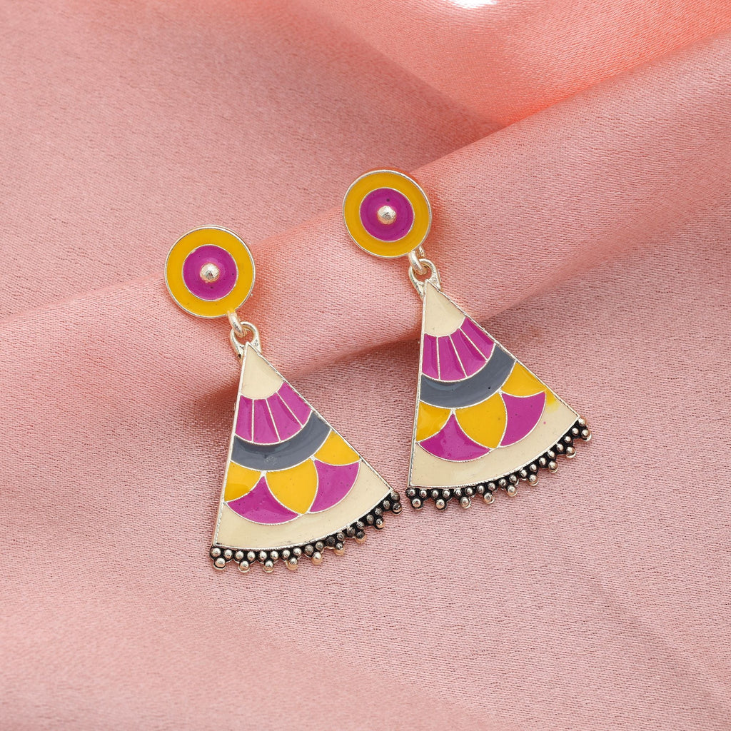 Rani Color Meenakari Earrings Classic Traditional Bridal Jewelry Collection Design