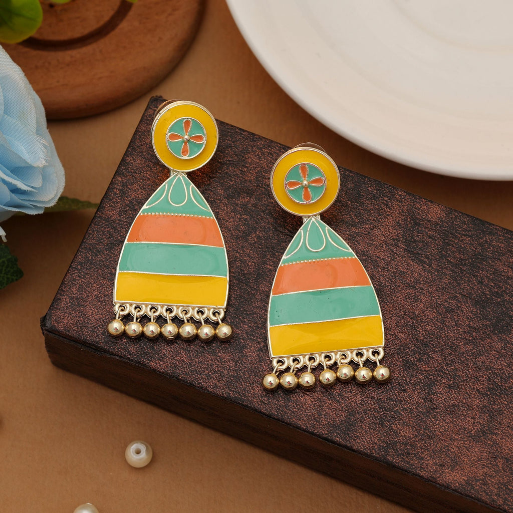 Multi Color Meenakari Earrings Festive