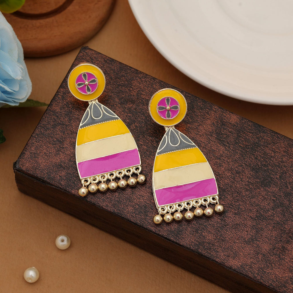 Multi Color Meenakari Earrings Designer