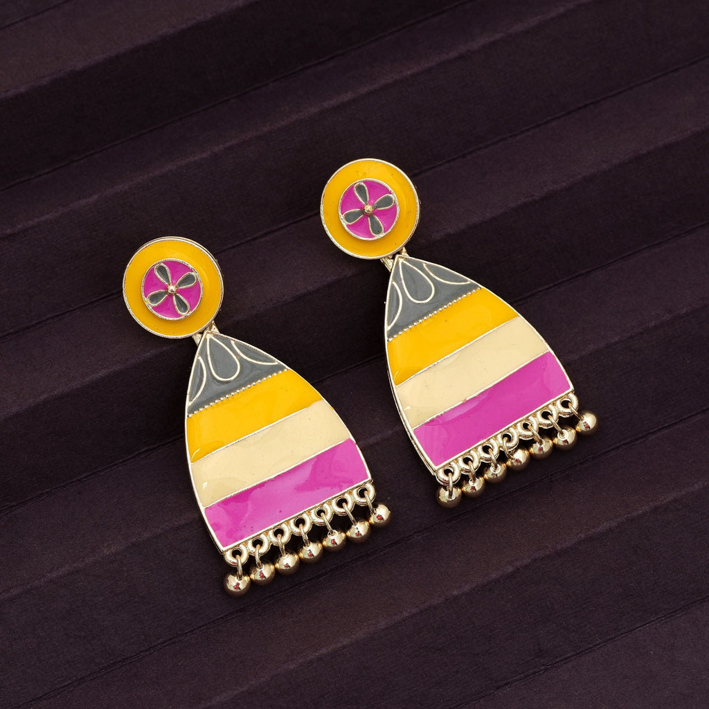 Multi Color Meenakari Earrings Designer