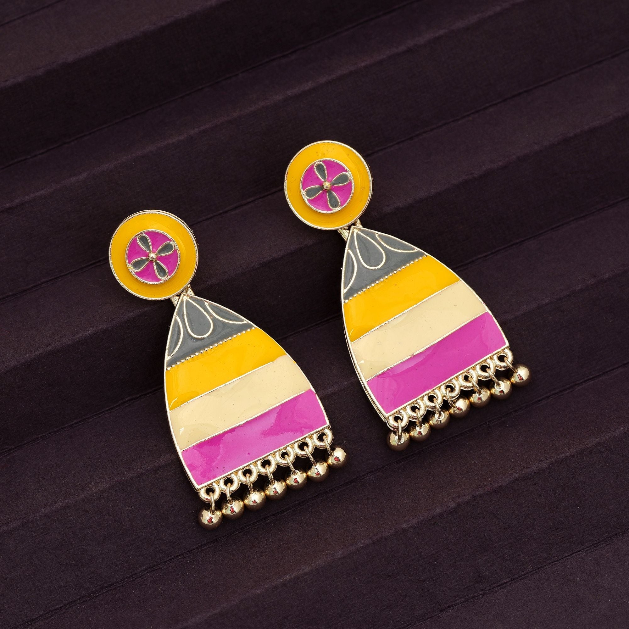 Multi Color Meenakari Earrings Designer
