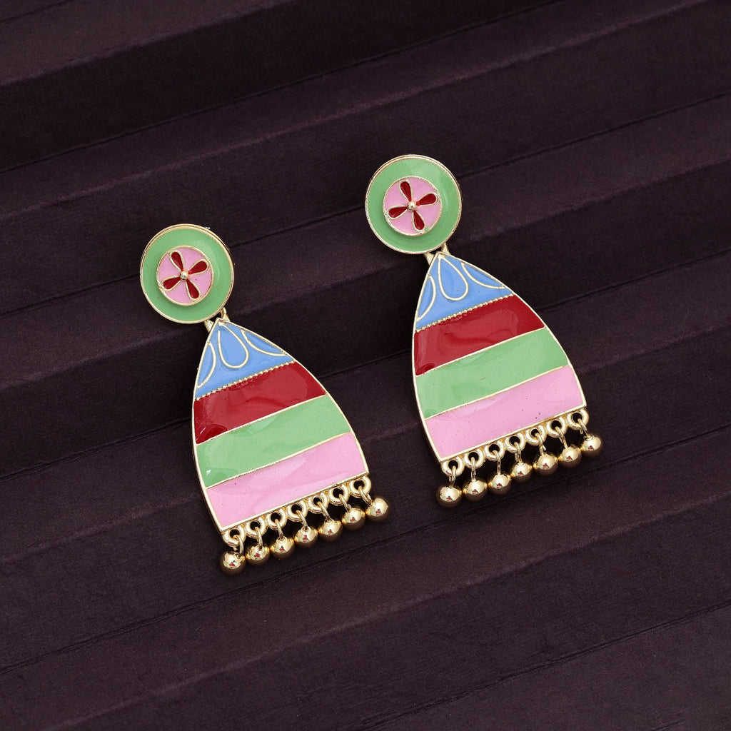 Multi Color Meenakari Earrings Classic