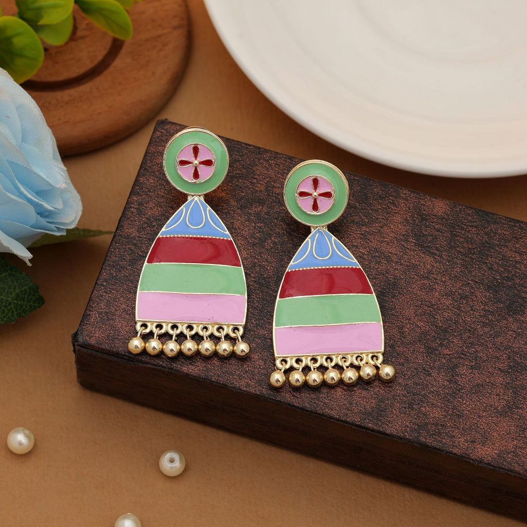 Multi Color Meenakari Earrings Classic