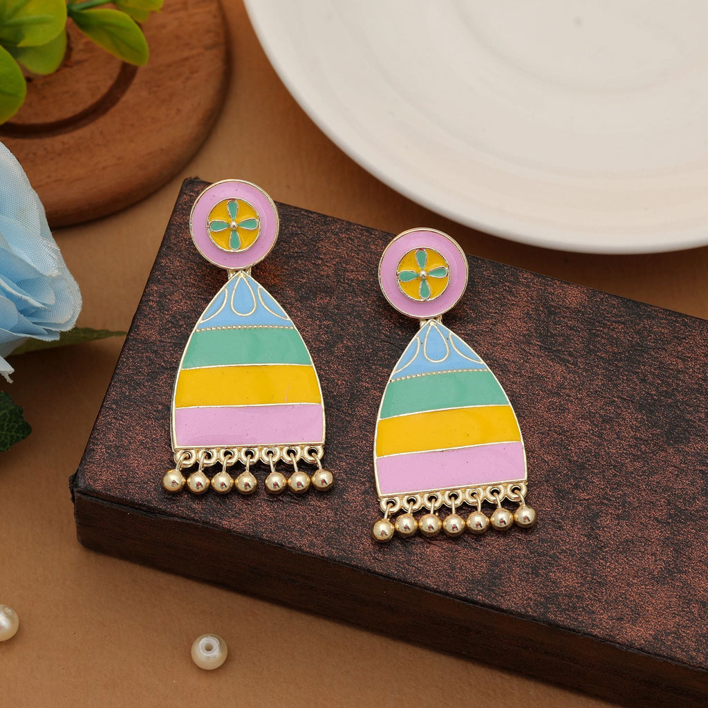 Multi Color Meenakari Earrings Festive