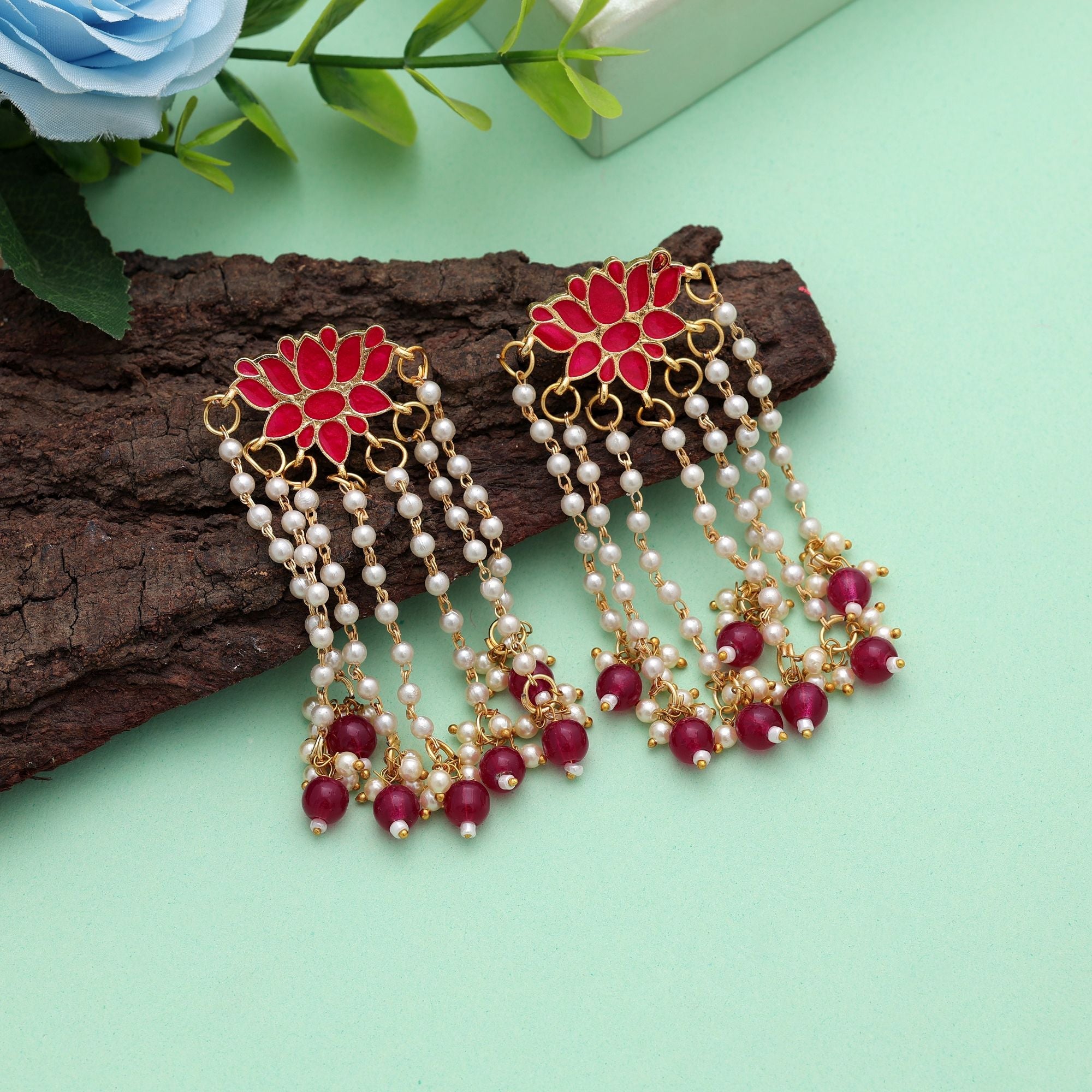Rani Color Meenakari Earrings Royal Design