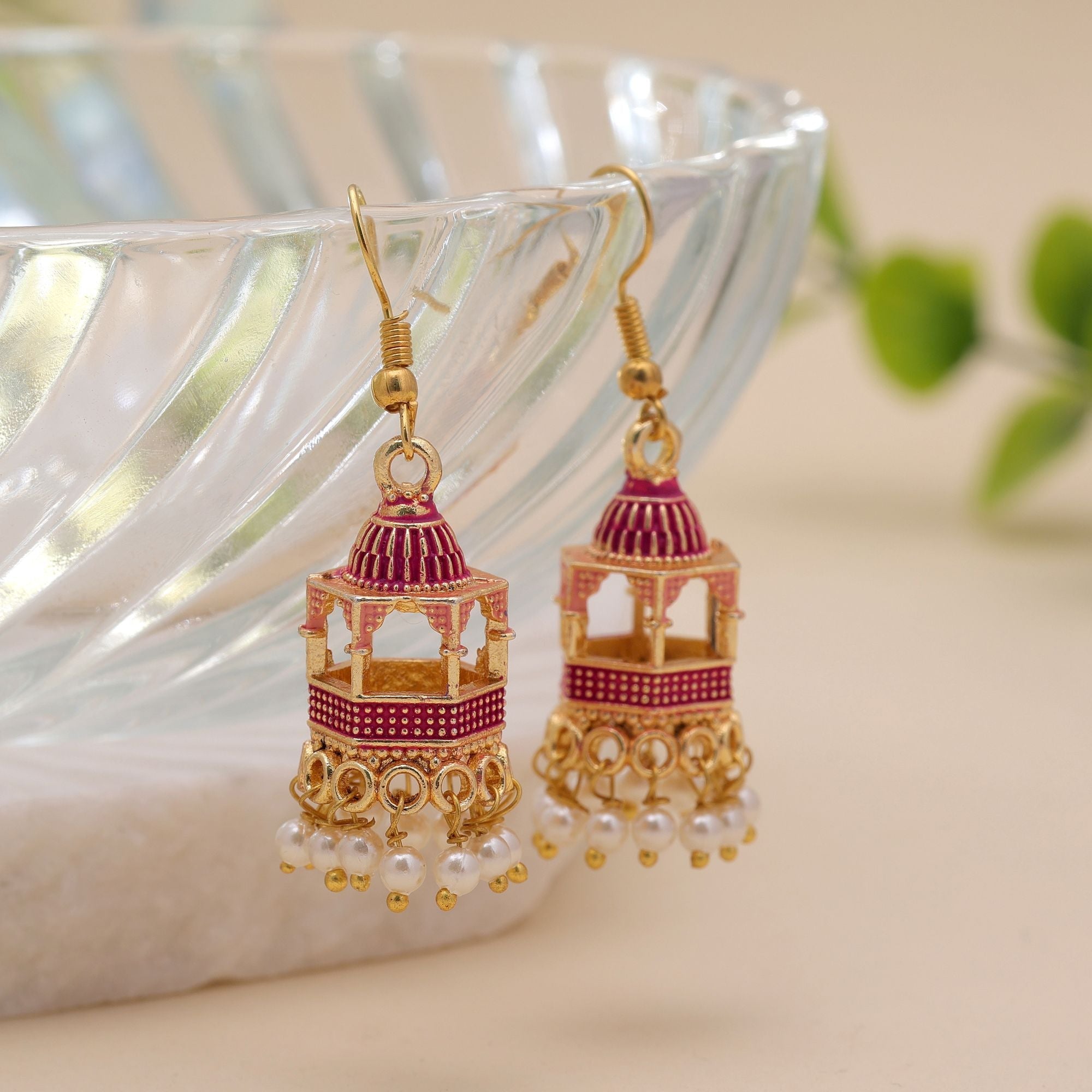 Rani Color Palki Meenakari Earrings Festive Style