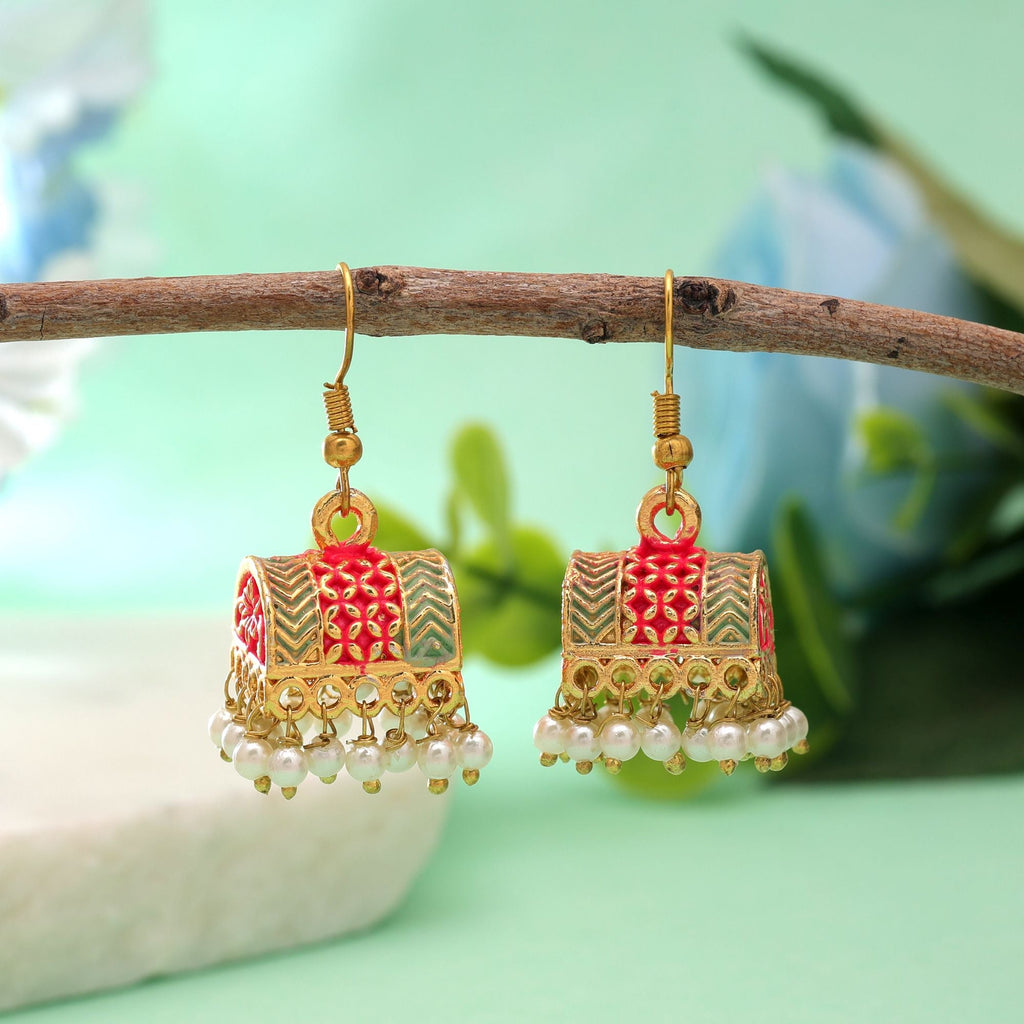 Rani Color Palki Mint Meena Earrings Royal Design