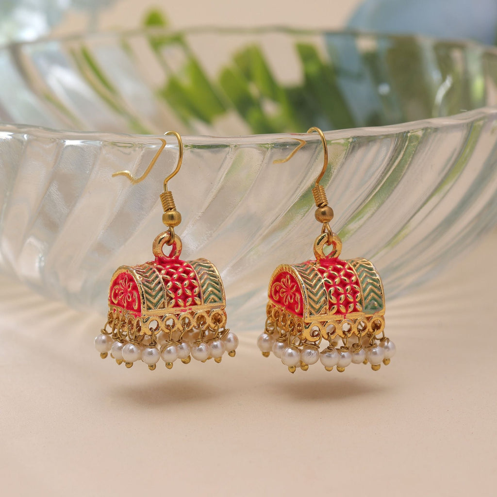 Rani Color Palki Mint Meena Earrings Royal Design