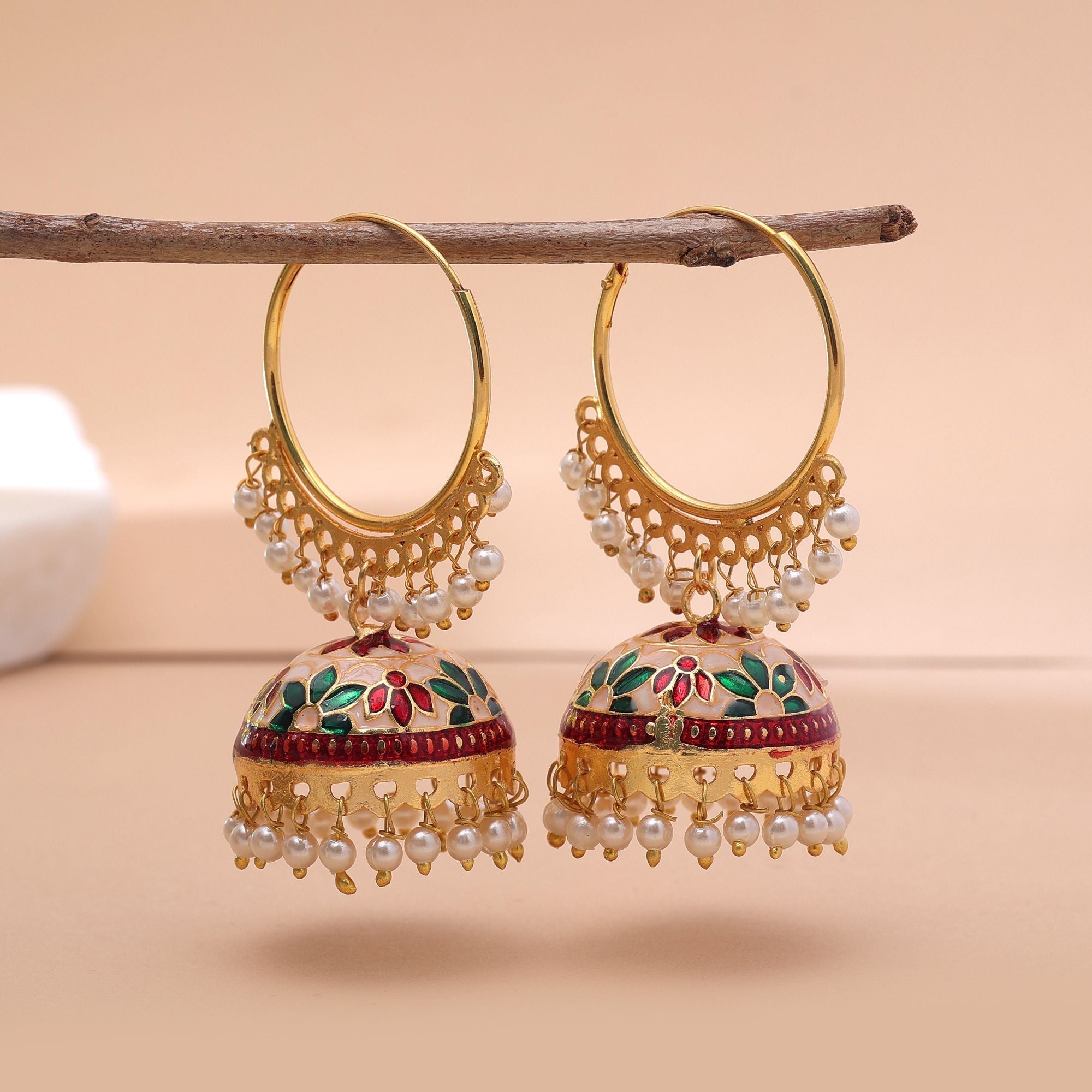 Multi Color Meenakari Earrings Ethnic Style