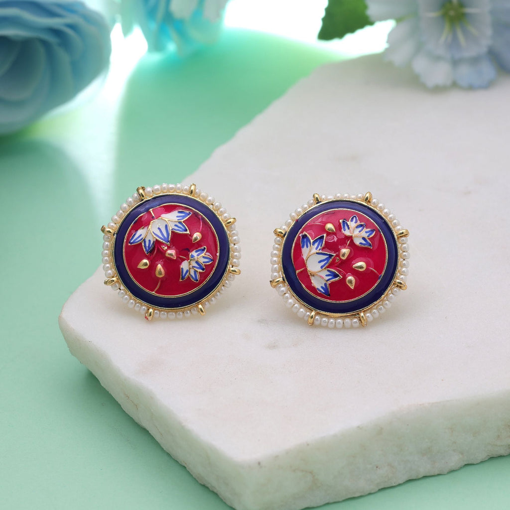Rani Color Meenakari Earrings Royal Designer Look