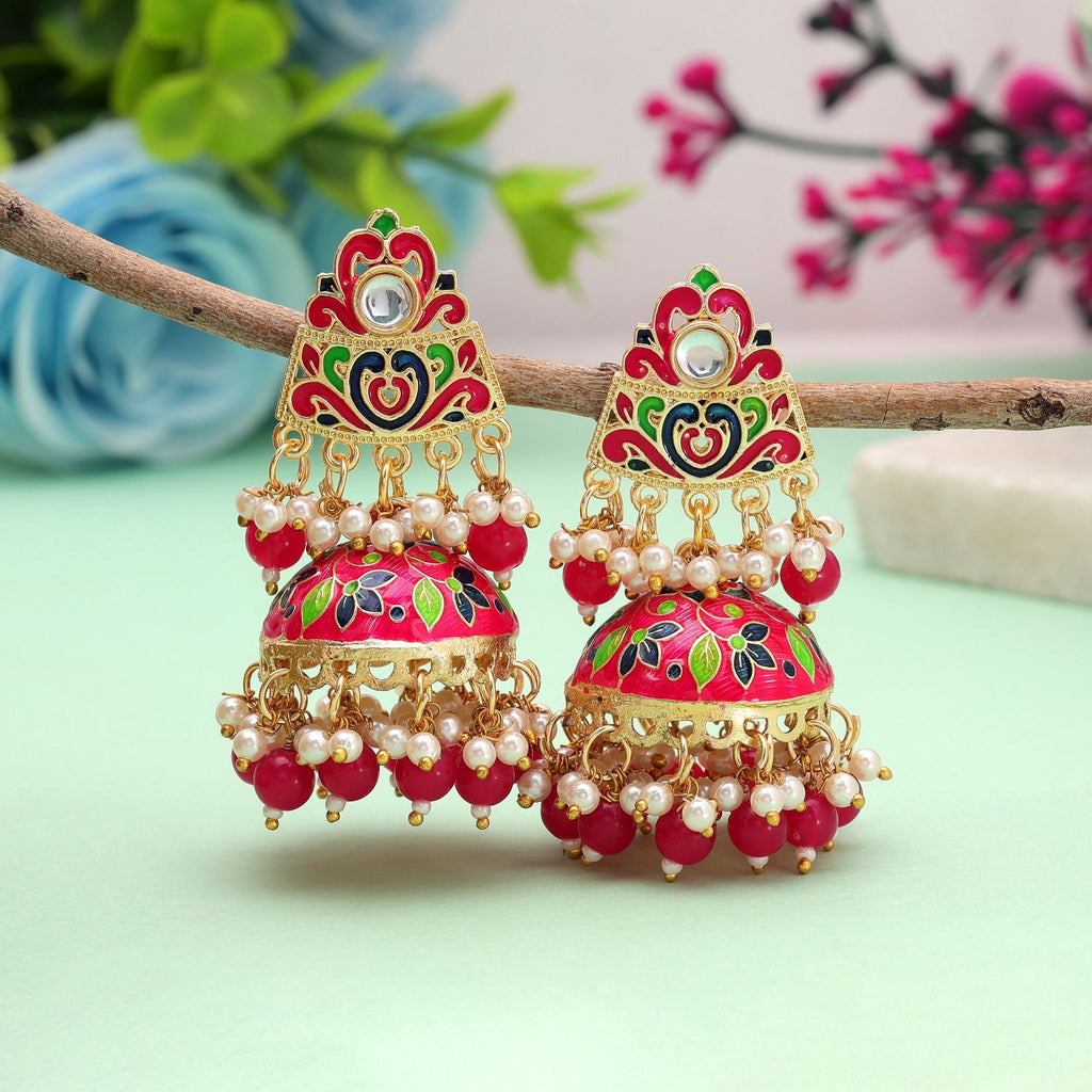 Rani Color Meenakari Earrings Royal Designer Appeal