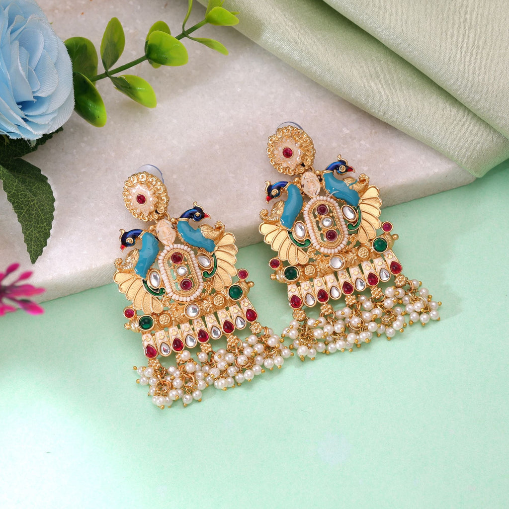 Multi Color Meenakari Earrings Handmade Traditional Design