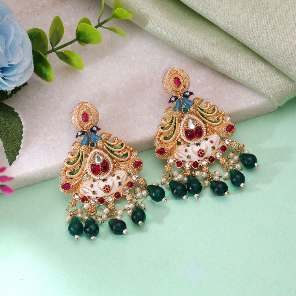Multi Color Meenakari Earrings Festive Designer Style