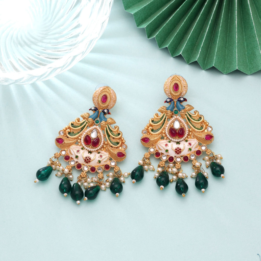 Multi Color Meenakari Earrings Festive Designer Style