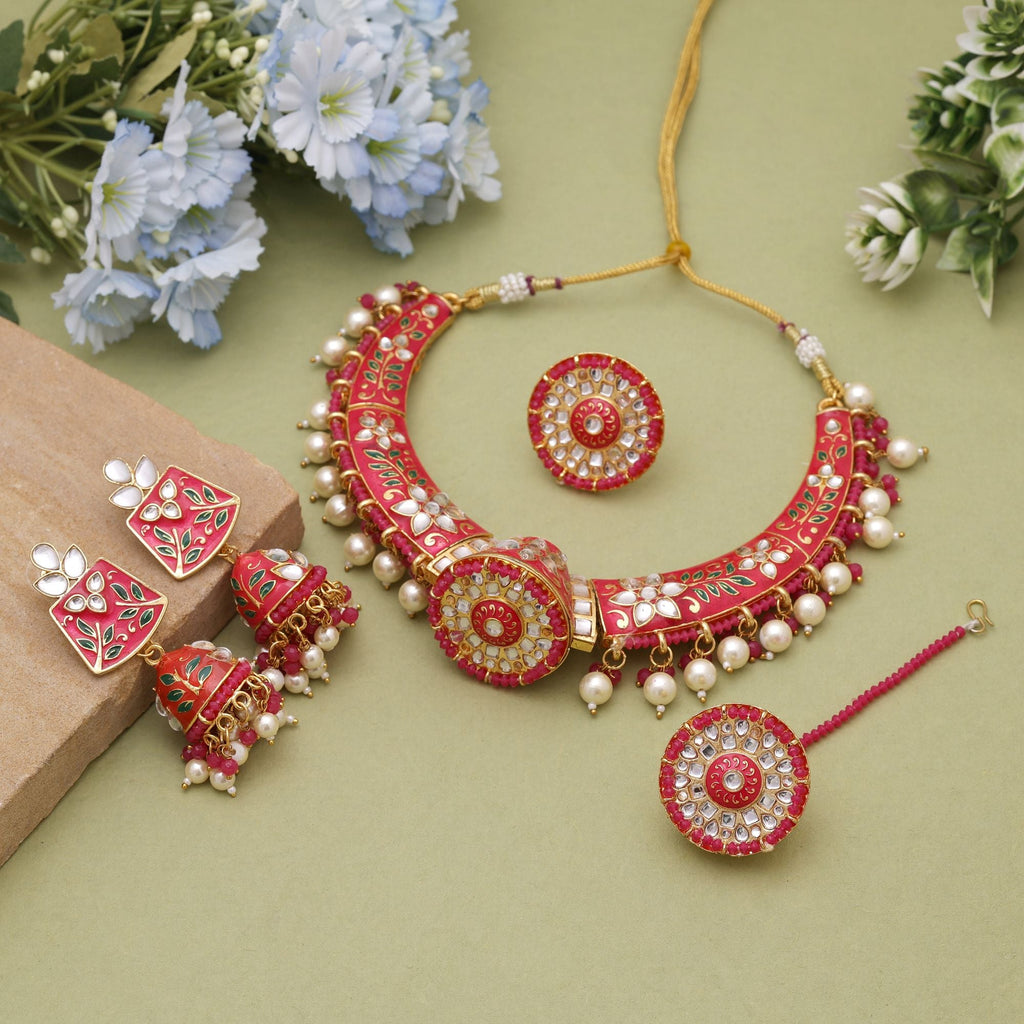 Rani Hasli Meenakari Necklace Set