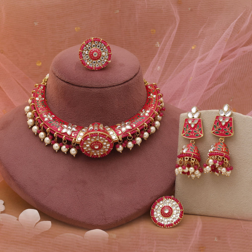 Rani Hasli Meenakari Necklace Set