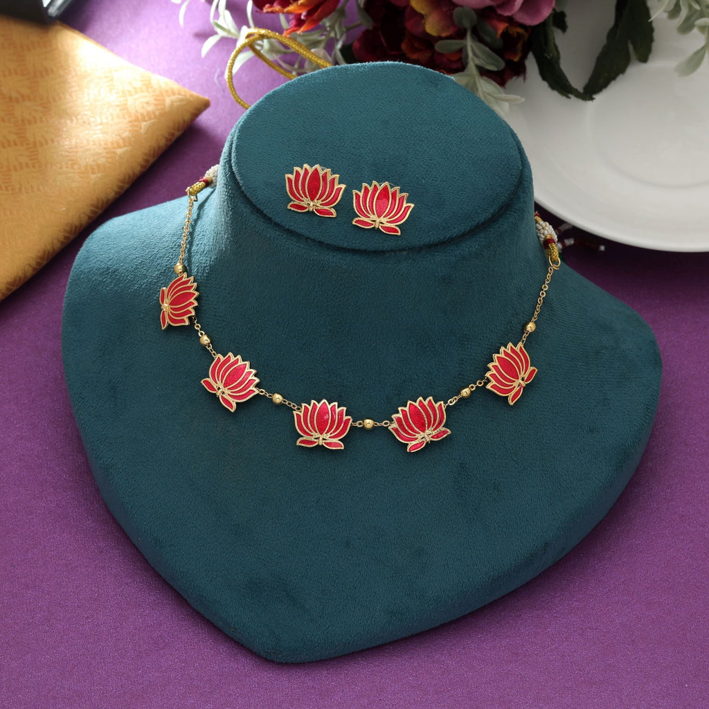 Rani Meenakari Necklace Set Festive