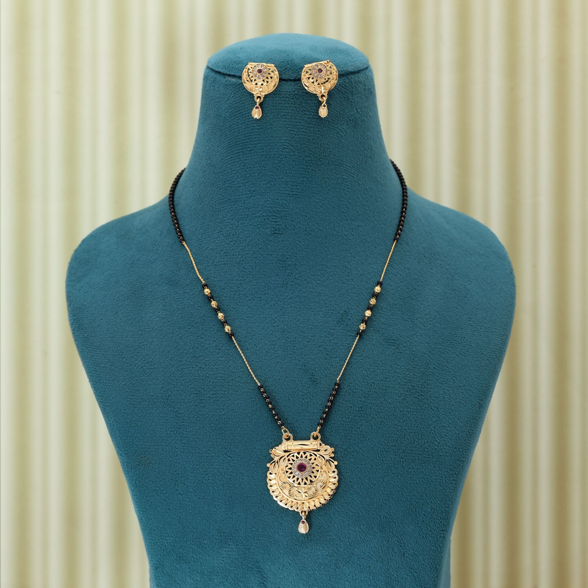 Gold Mangalsutra with Earrings for Daily & Festive Wear