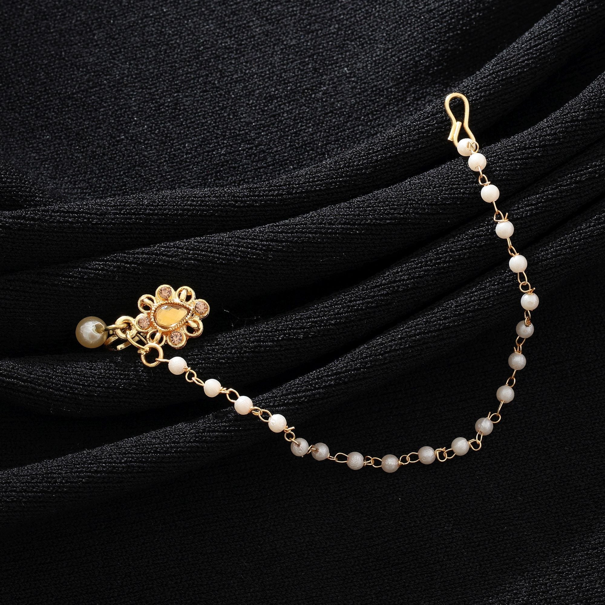 Gold Color Nose Nath Wedding Traditional Style