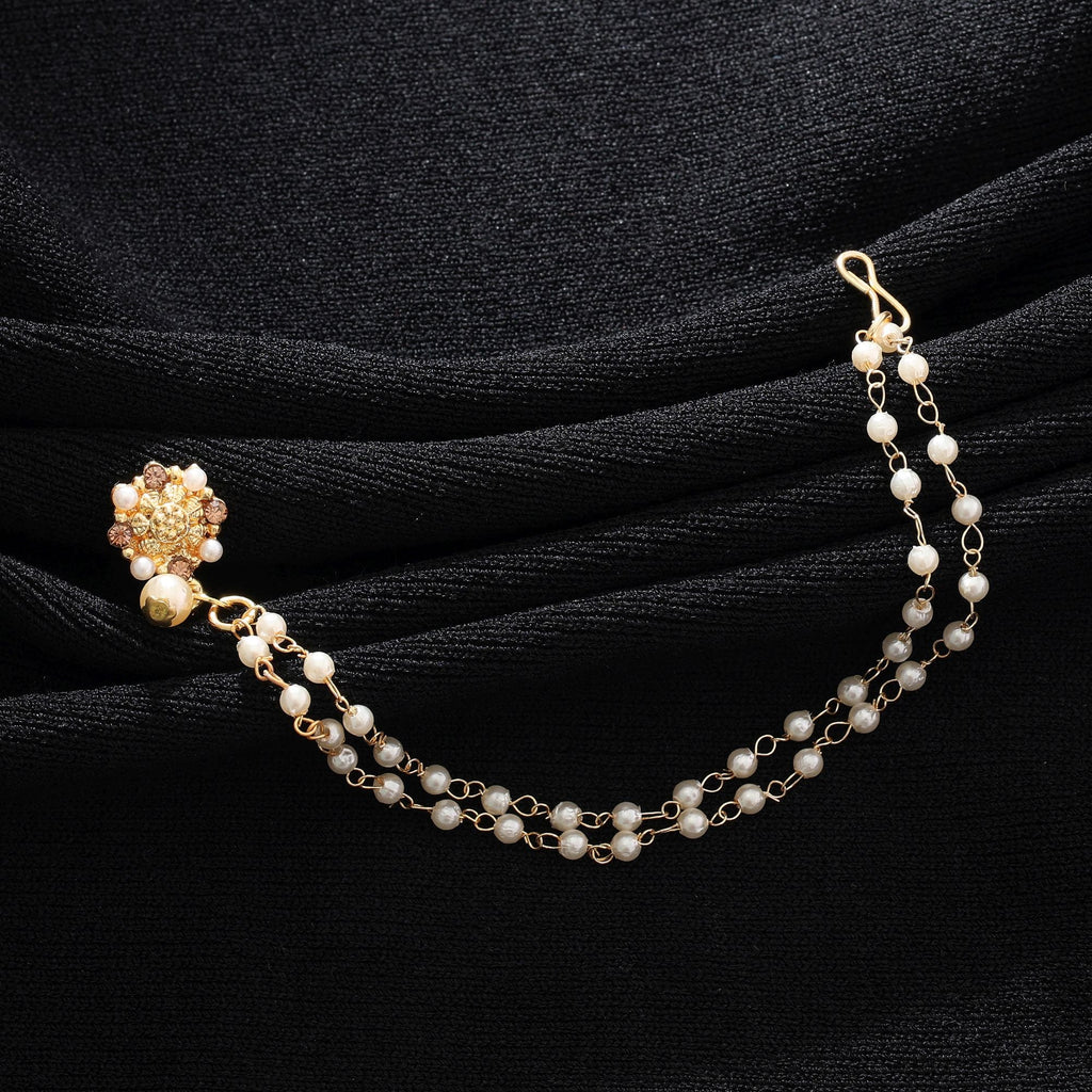 Gold Color Nose Nath Wedding Style