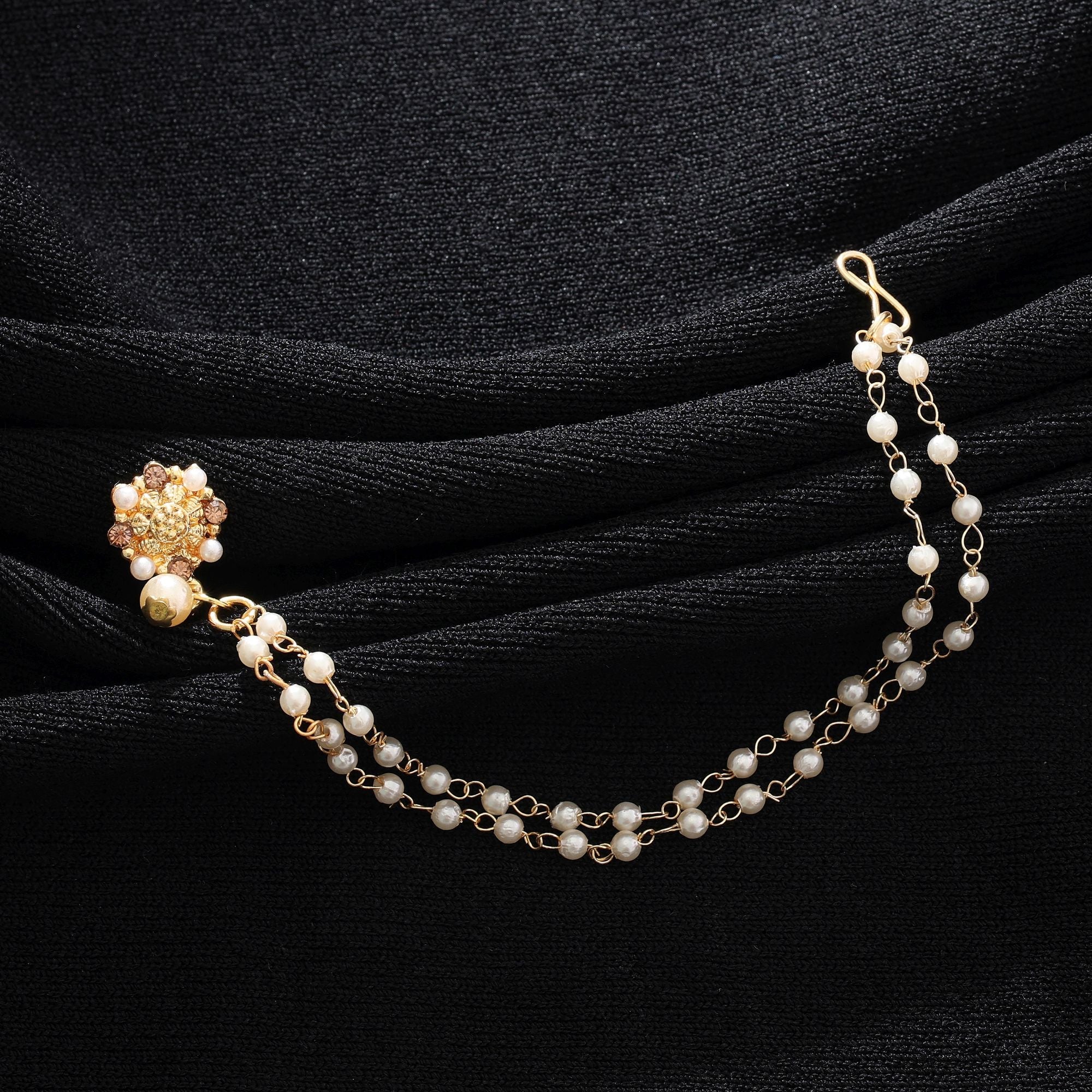 Gold Color Nose Nath Wedding Style