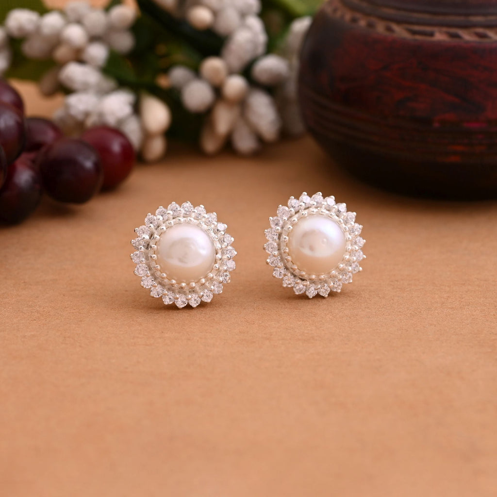 Silver Color 925 Silver Stud Earrings (OME101SLV)