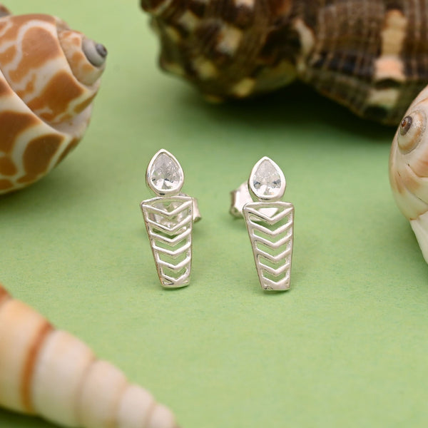 Silver Color 925 Silver Stud Earrings (OME108SLV)