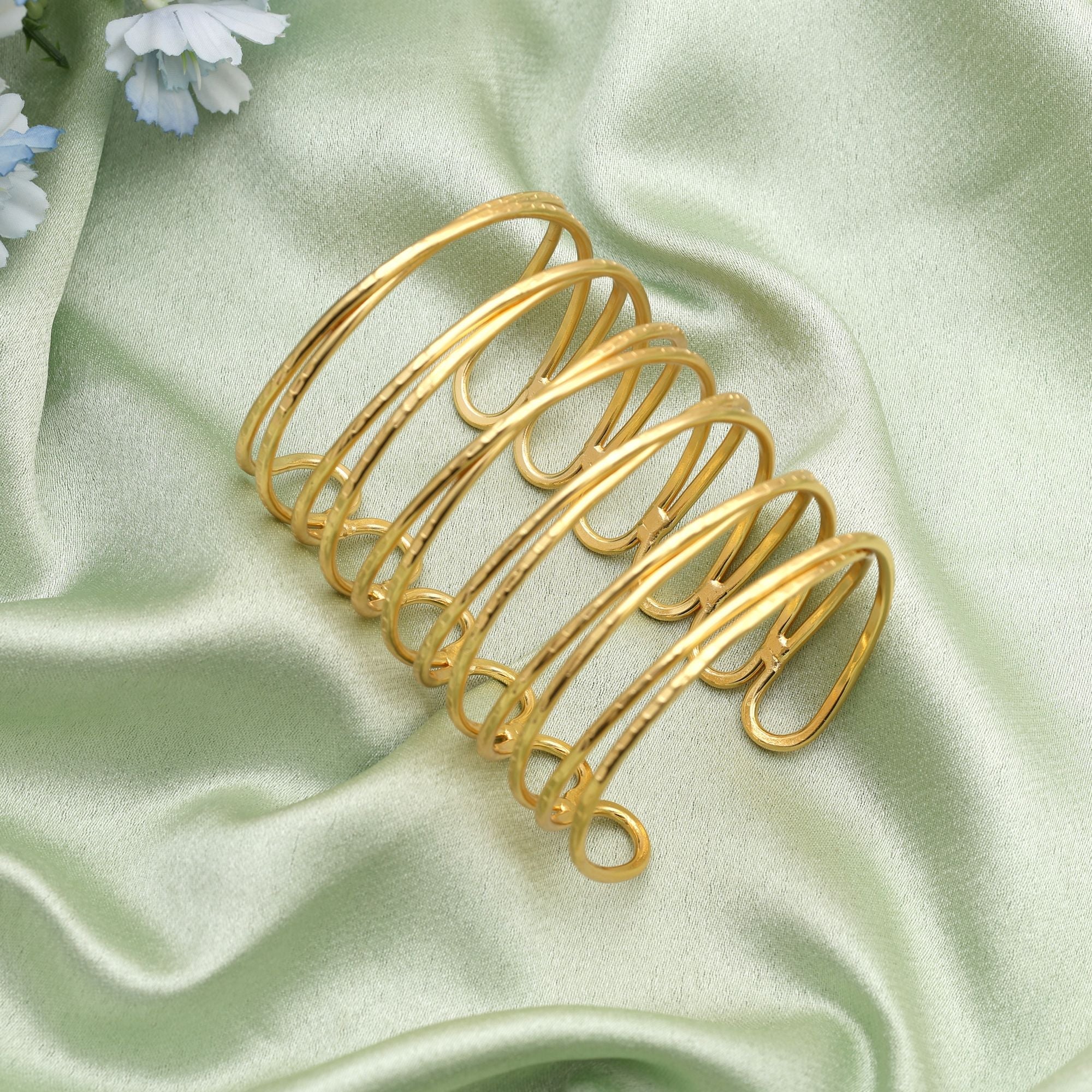 Stylish Gold Color Bracelet Designed To Enhance Classic Ethnic Outfits With Graceful Sparkling Charm