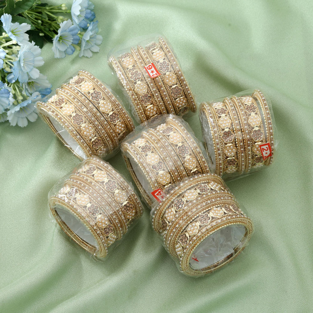 Gold Color 6 Set Of Bangle Size: (2 Set Of 2.2, 2 Set Of 2.4, 2 Set Of 2.6)