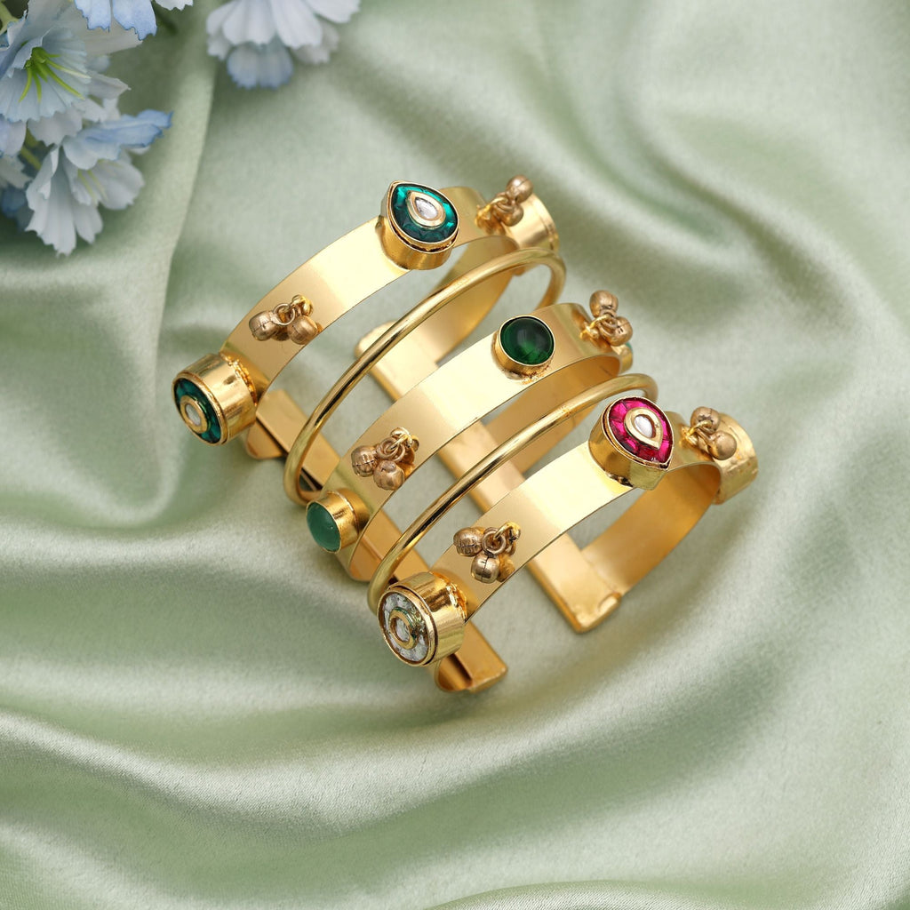 Gold Color Bracelet Designed For Graceful Ethnic Styling With A Luxurious Classic Aesthetic