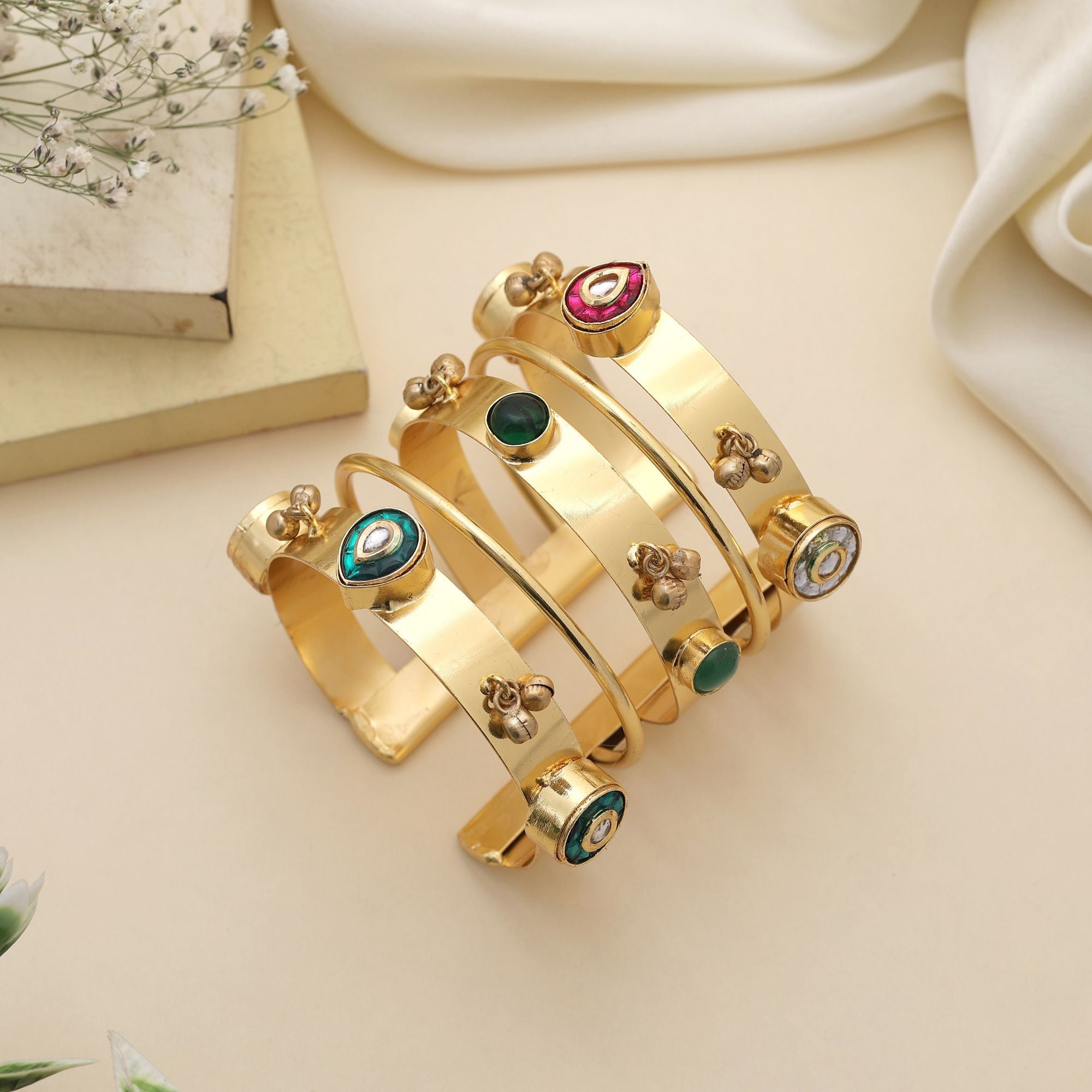 Gold Color Bracelet Designed For Graceful Ethnic Styling With A Luxurious Classic Aesthetic