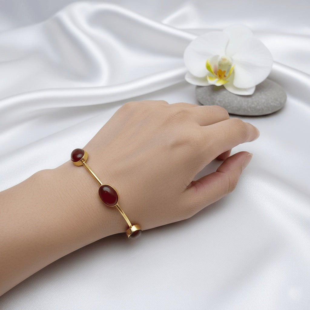 Maroon Color Monalisa Stone Bracelets (PLKB117MRN)