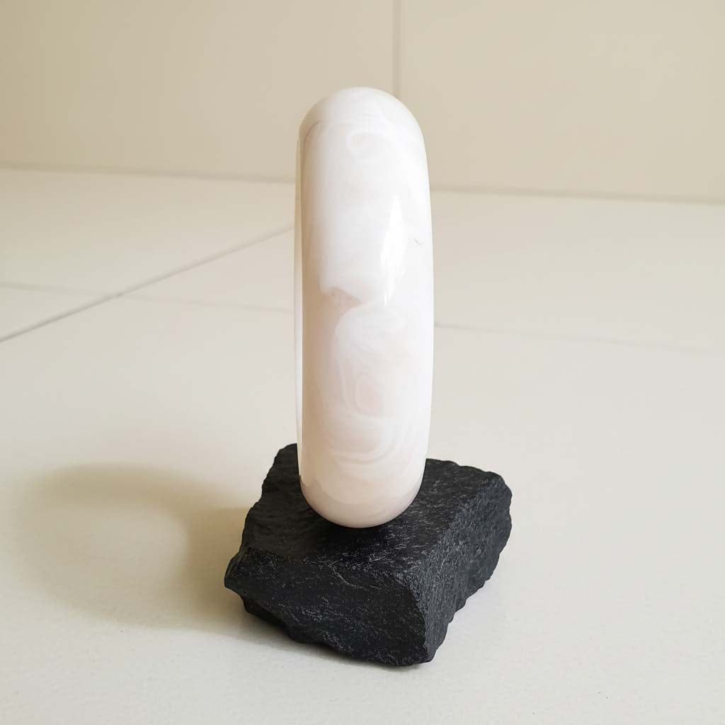 Off White Color Fashion Bangle Size: 2.6 (PLKB120OWHT)