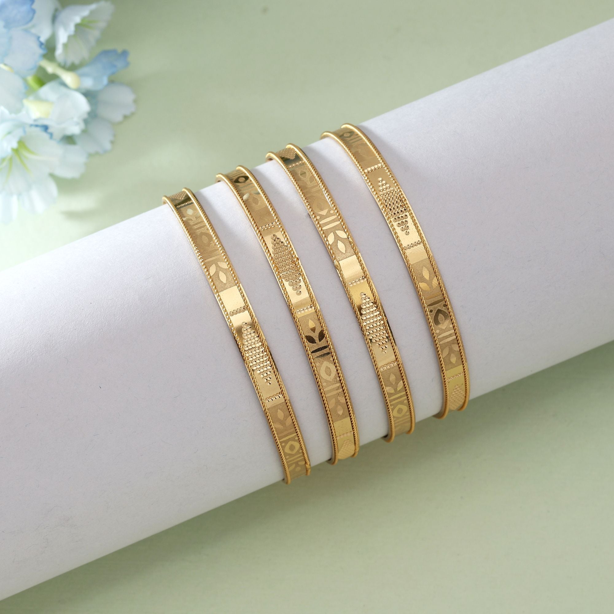 Gold Color 1 Set Of Fashion Bangle (PLKB122GLD)