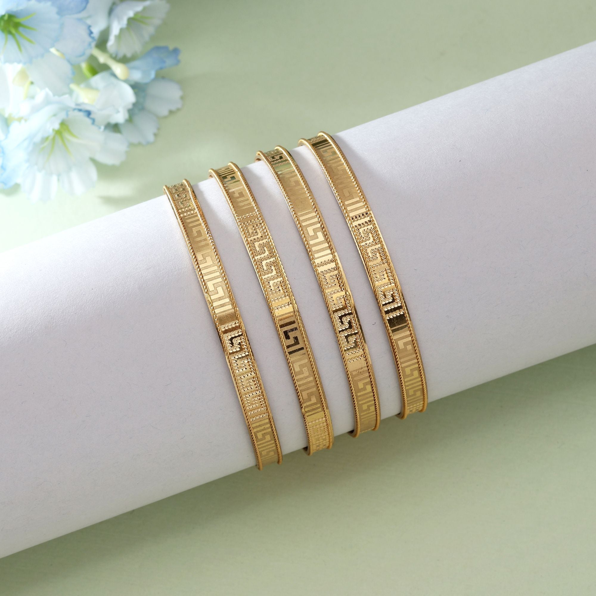 Gold Color 1 Set Of Fashion Bangle (PLKB123GLD)