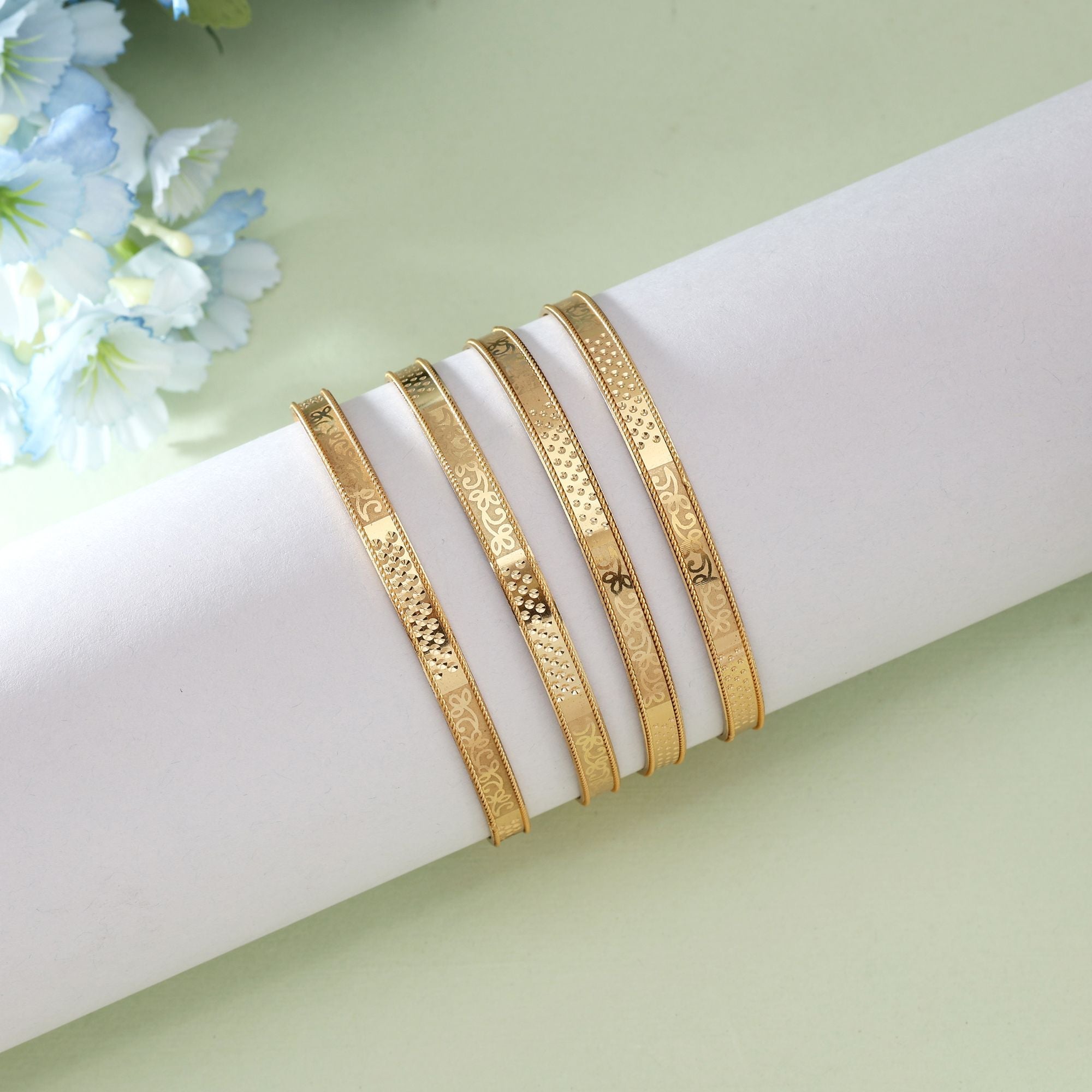 Gold Color 1 Set Of Fashion Bangle (PLKB124GLD)