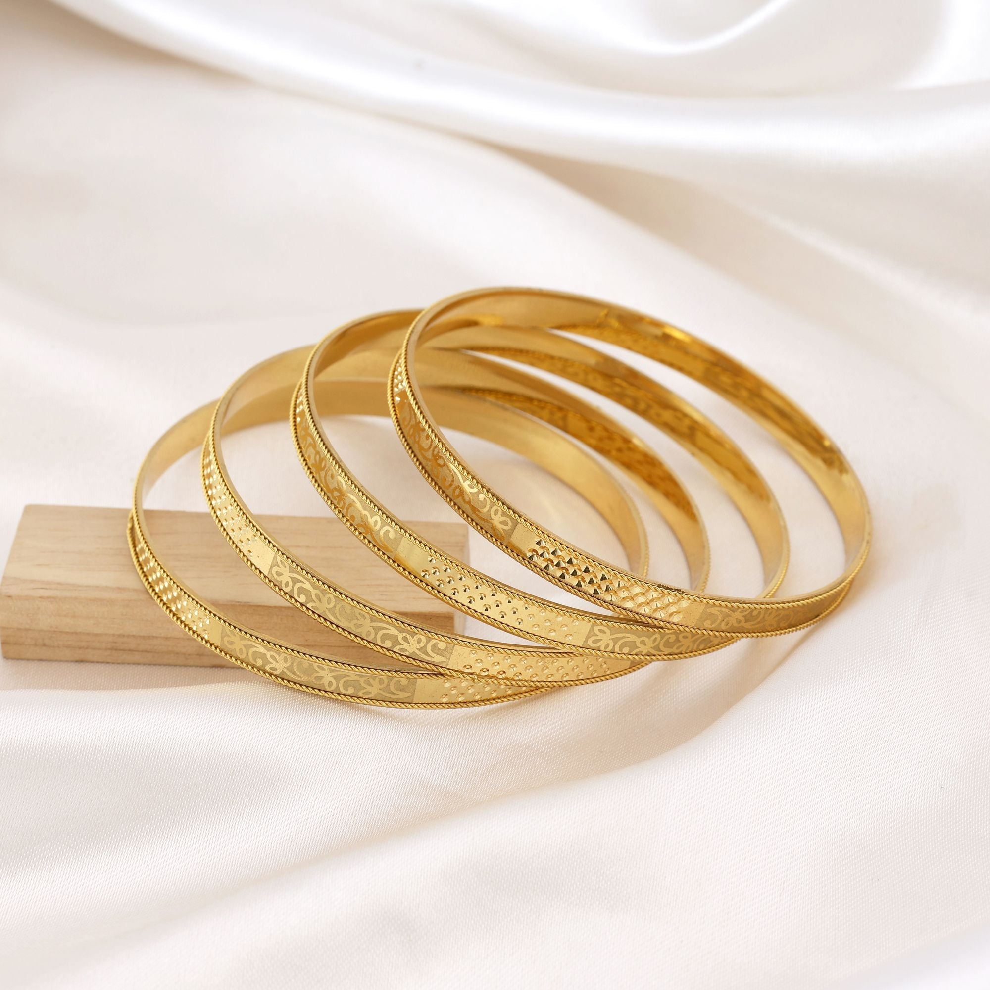 Gold Color 1 Set Of Fashion Bangle (PLKB124GLD)