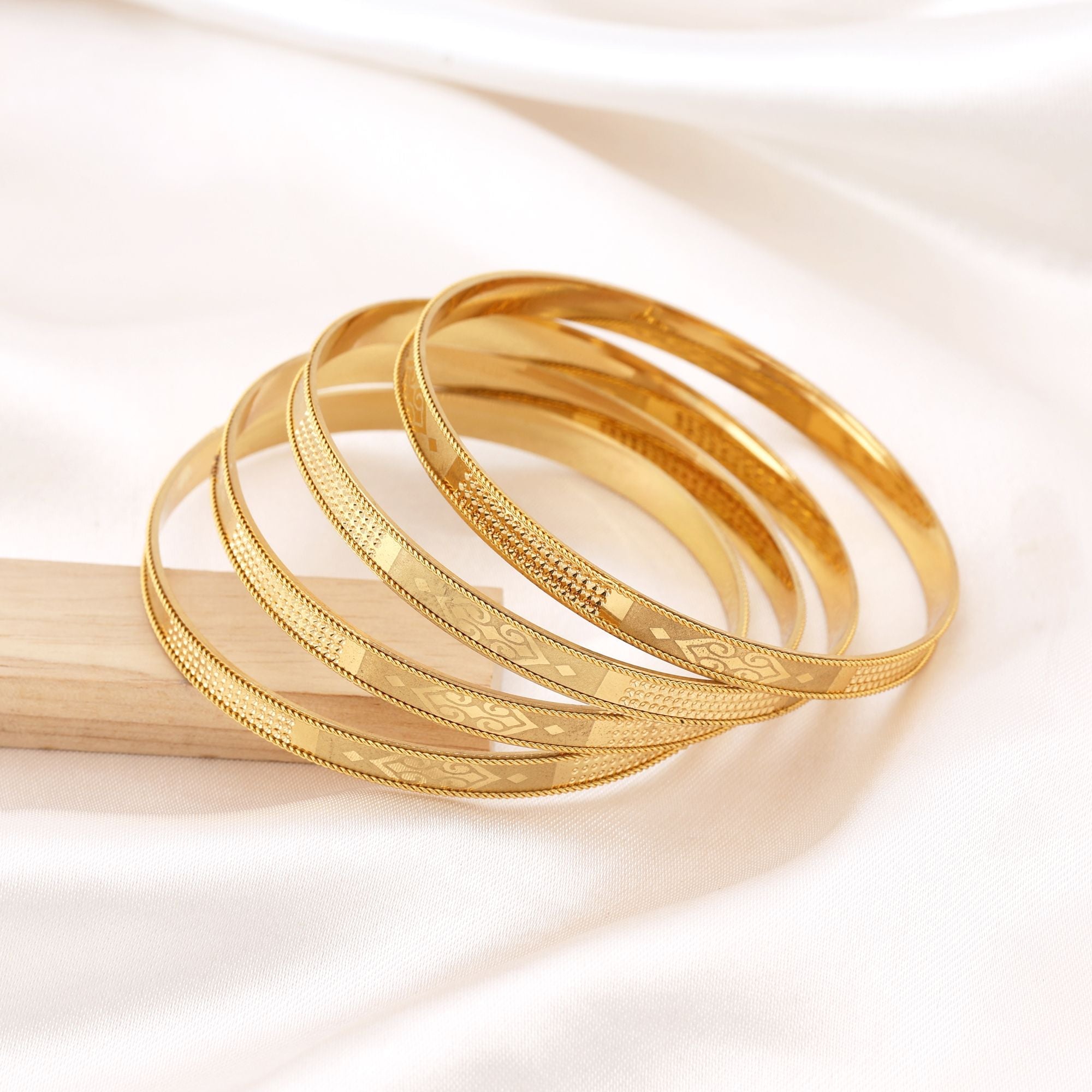 Gold Color 1 Set Of Fashion Bangle (PLKB126GLD)