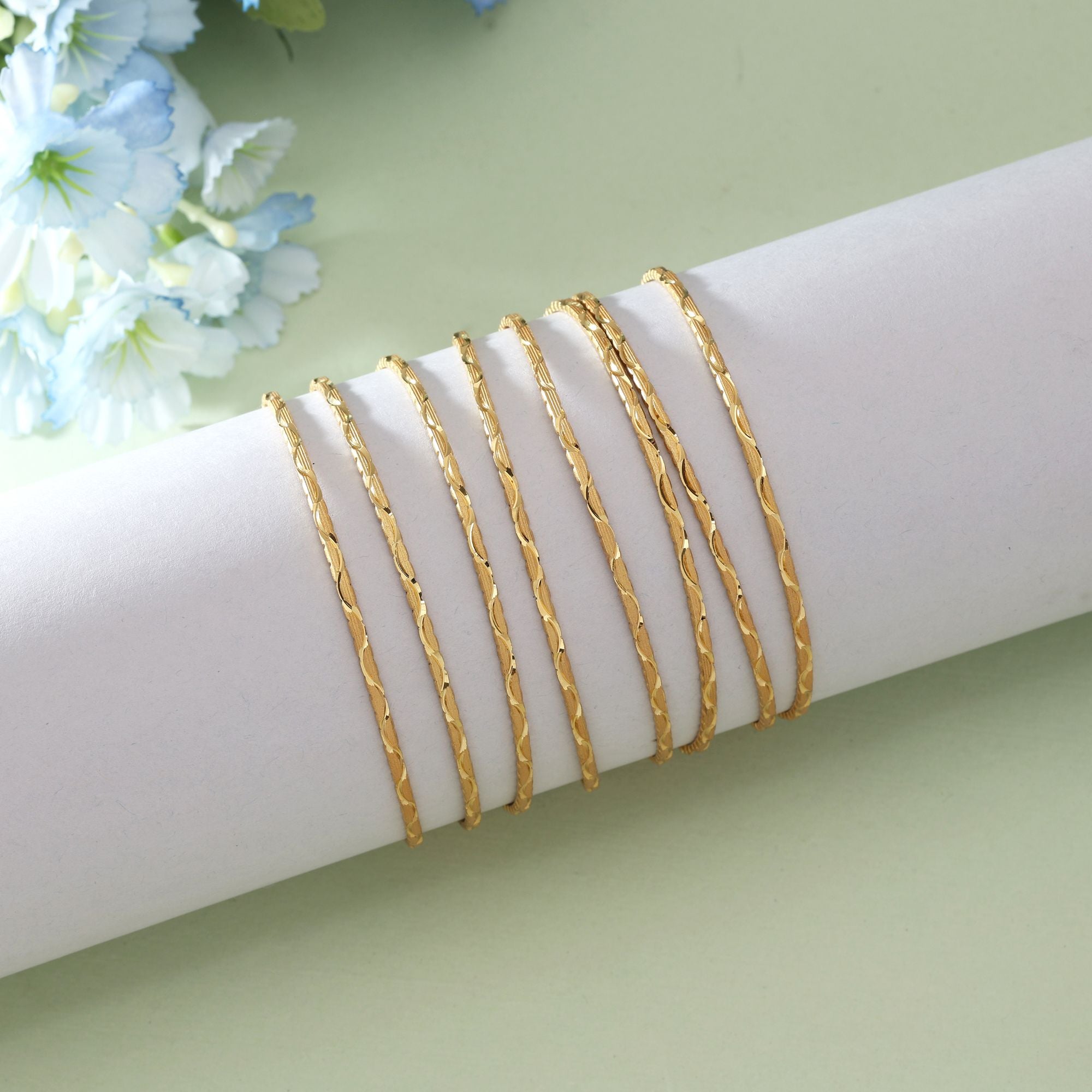 Gold Color 1 Set Of Fashion Bangle (PLKB128GLD)