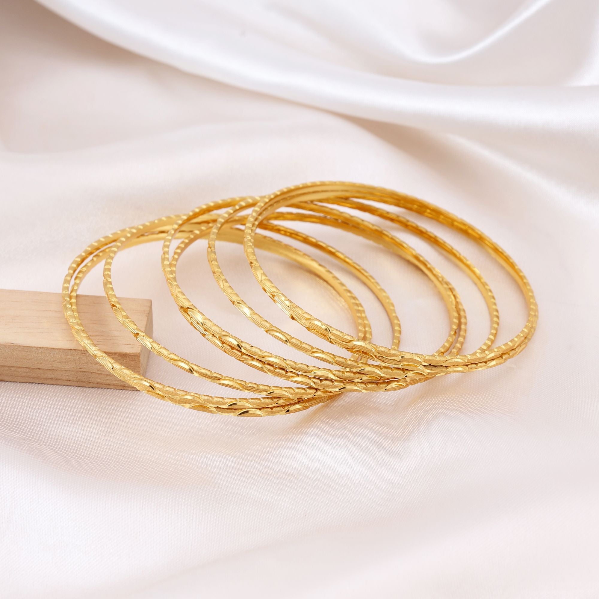 Gold Color 1 Set Of Fashion Bangle (PLKB128GLD)